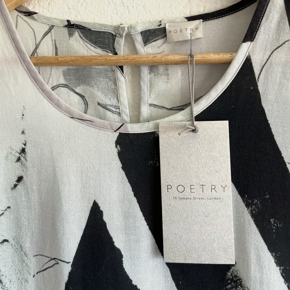 NWT Poetry UK Long Sleeve Linen Dress with Pockets US14